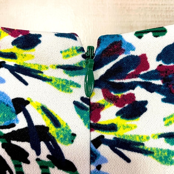 Vince Camuto Green Black Purple Stripe Floral Sleeveless Cocktail Dress Sz 4 - Picture 6 of 7